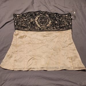 White House Black Market Strapless Silk Top 2